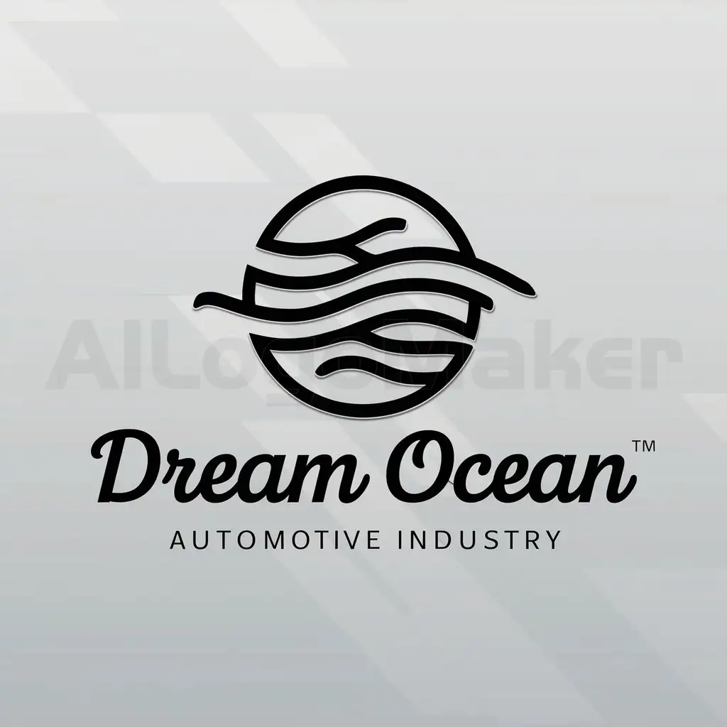 a logo design,with the text "dream ocean", main symbol:dreamy waters in a circle,complex,be used in Automotive industry,clear background