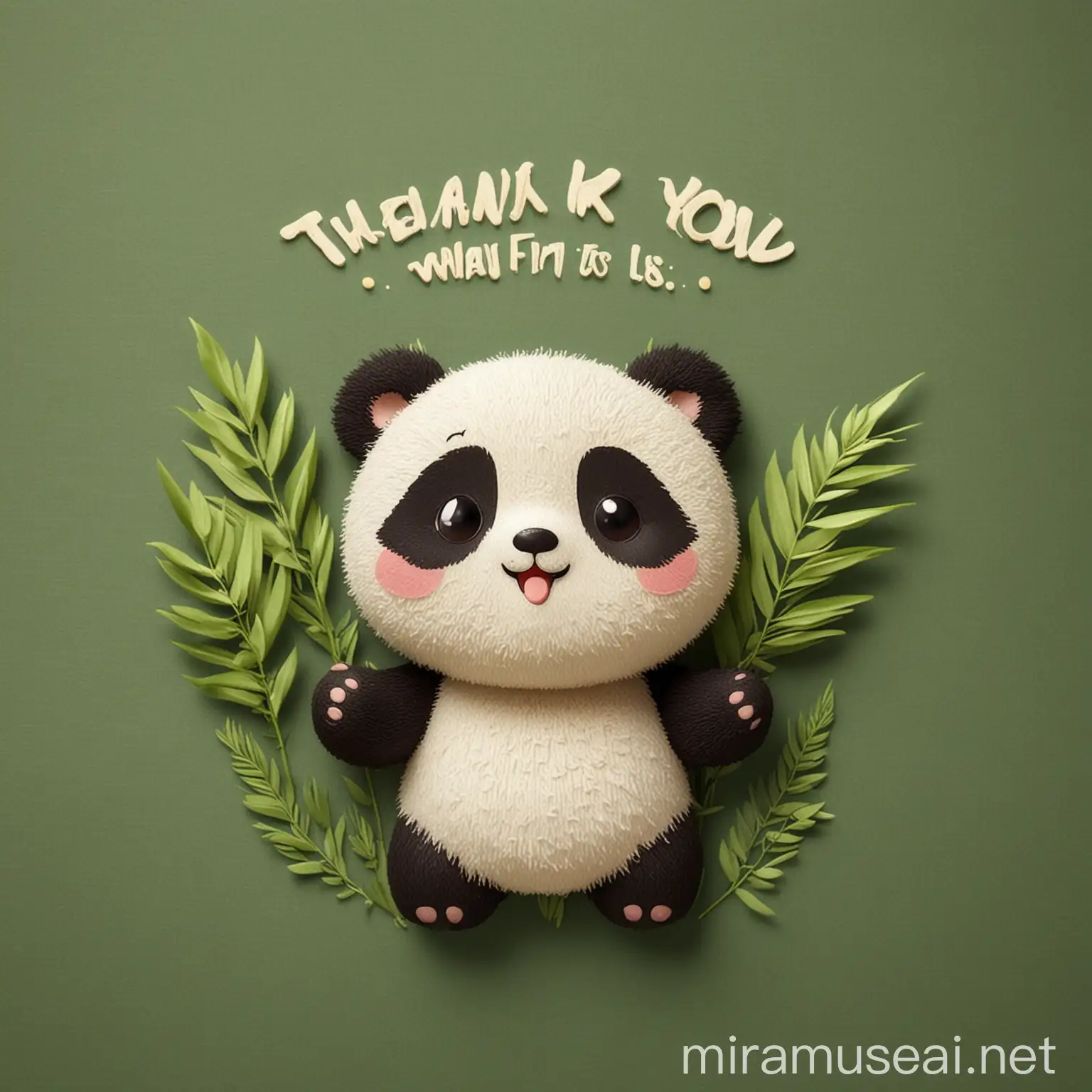 Cute Panda Sprite Giggling and Saying Thank You with Asian Style Pressed Palms