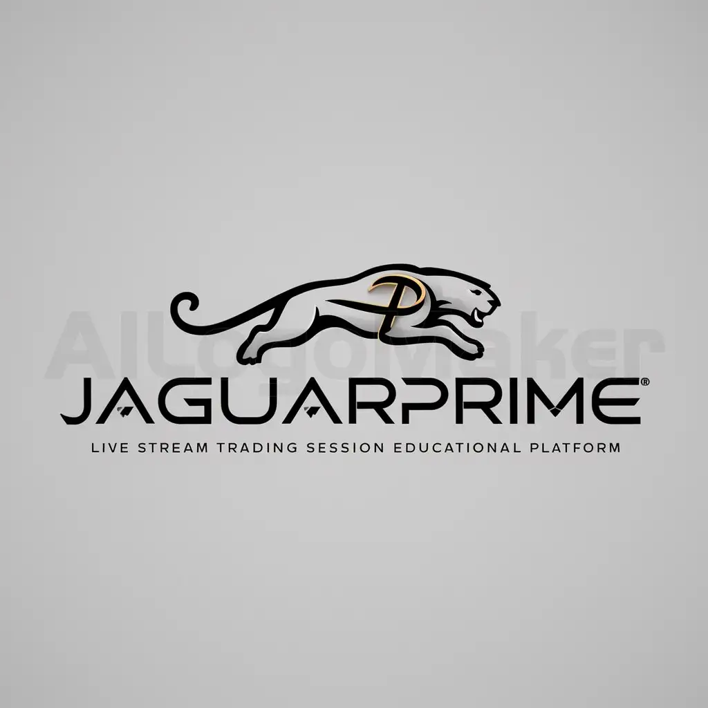 a logo design,with the text "jaguarprime", main symbol:it a live stream trading session educational platform,Moderate,be used in Others industry,clear background