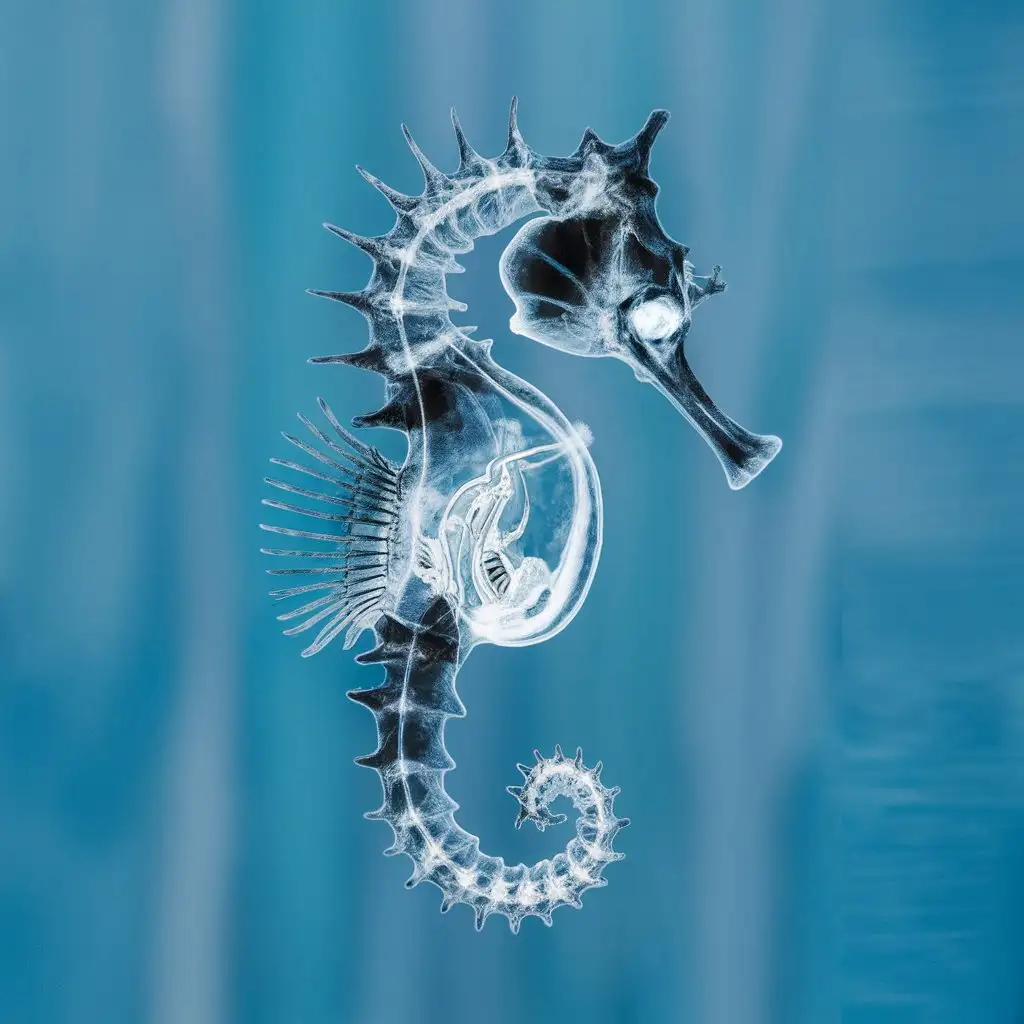 Detailed XRay Illustration of a Seahorse Anatomy