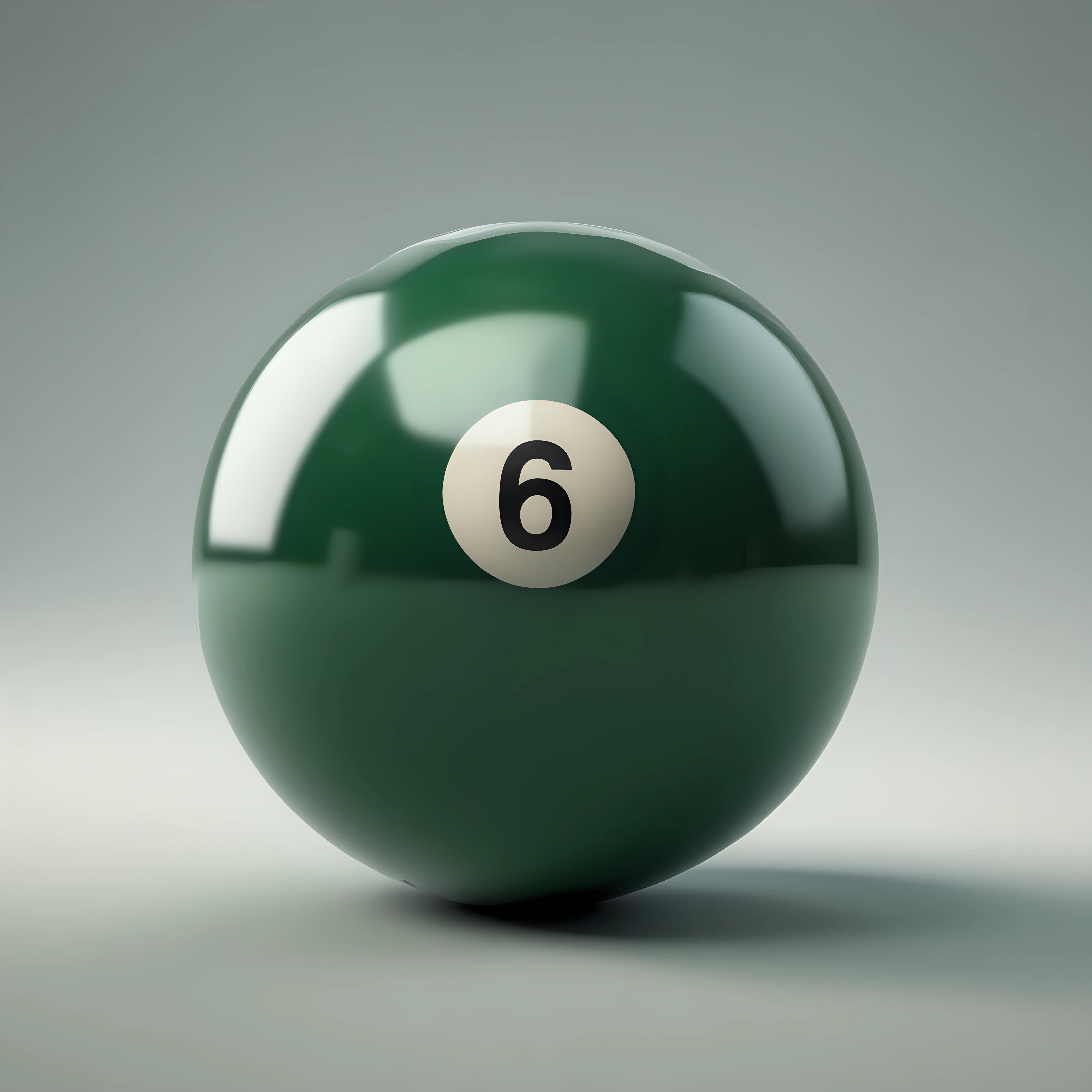 Hyper Realistic Dark Green Billiard Balls Floating on White Background