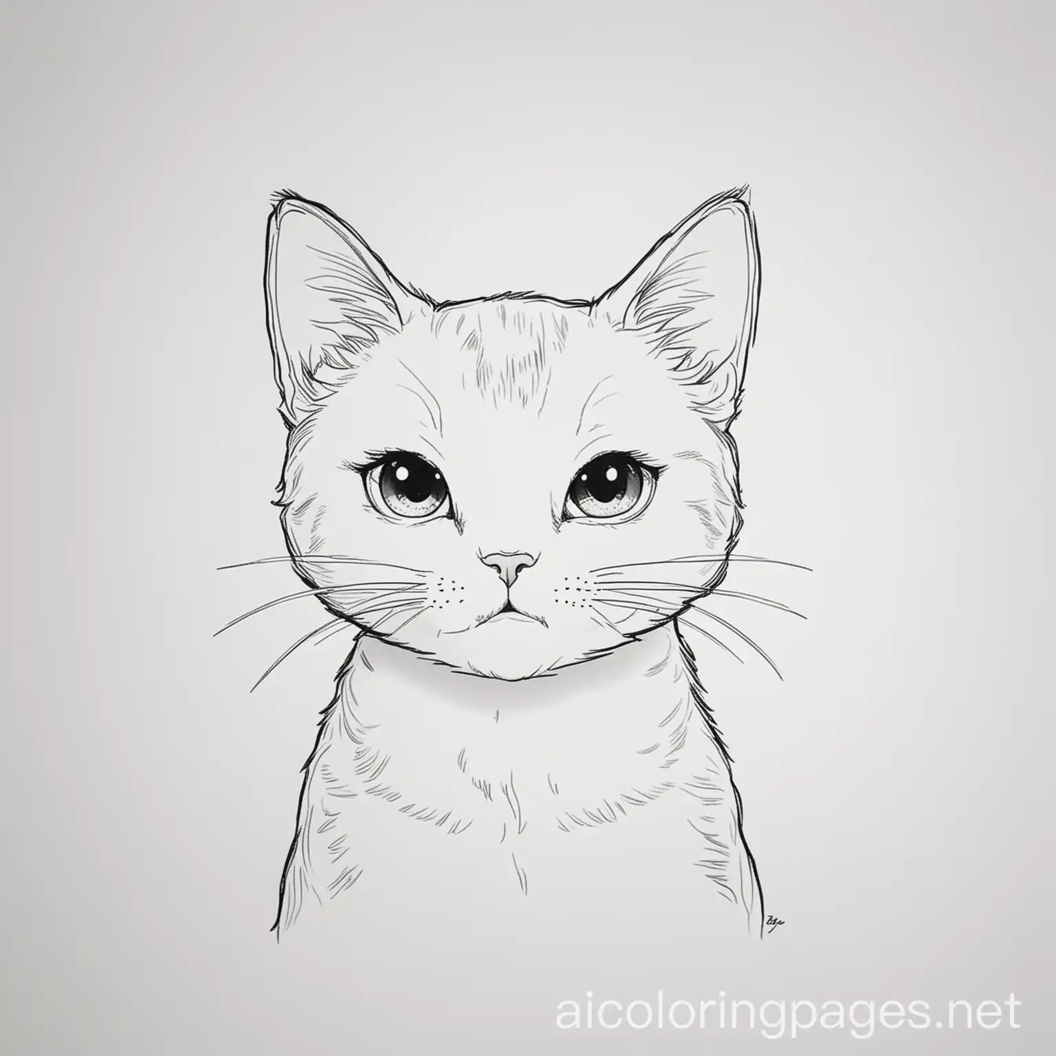 Cute-Cat-Coloring-Page-in-Black-and-White-Line-Art-on-White-Background