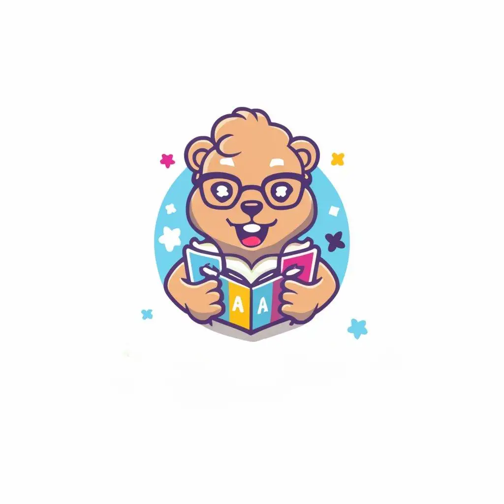 LOGO-Design-For-Mesokuhle-Cheerful-Bear-Mascot-with-ABC-Blocks-in-Pink-Blue-and-Gold-Tones