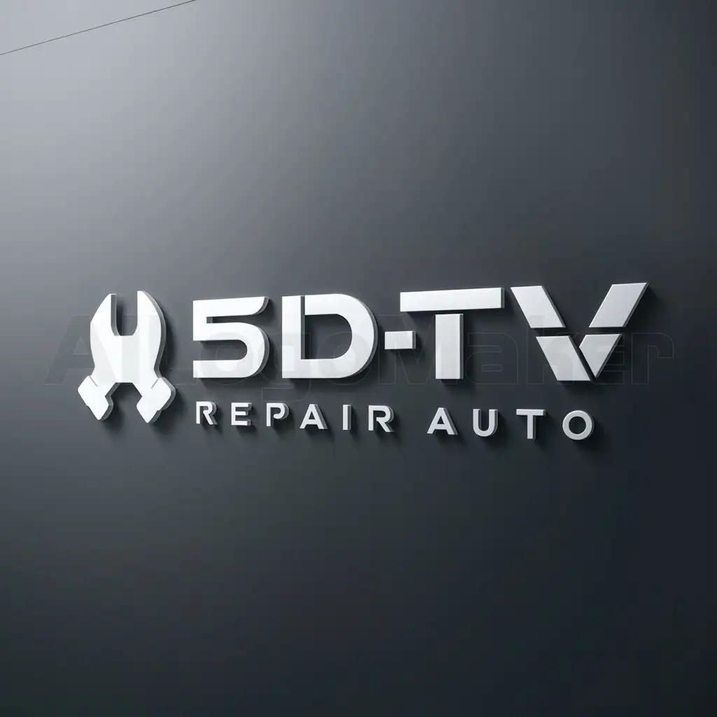 a logo design,with the text "5DTV", main symbol:REPAIR AUTO,Moderate,be used in Automotive industry,clear background