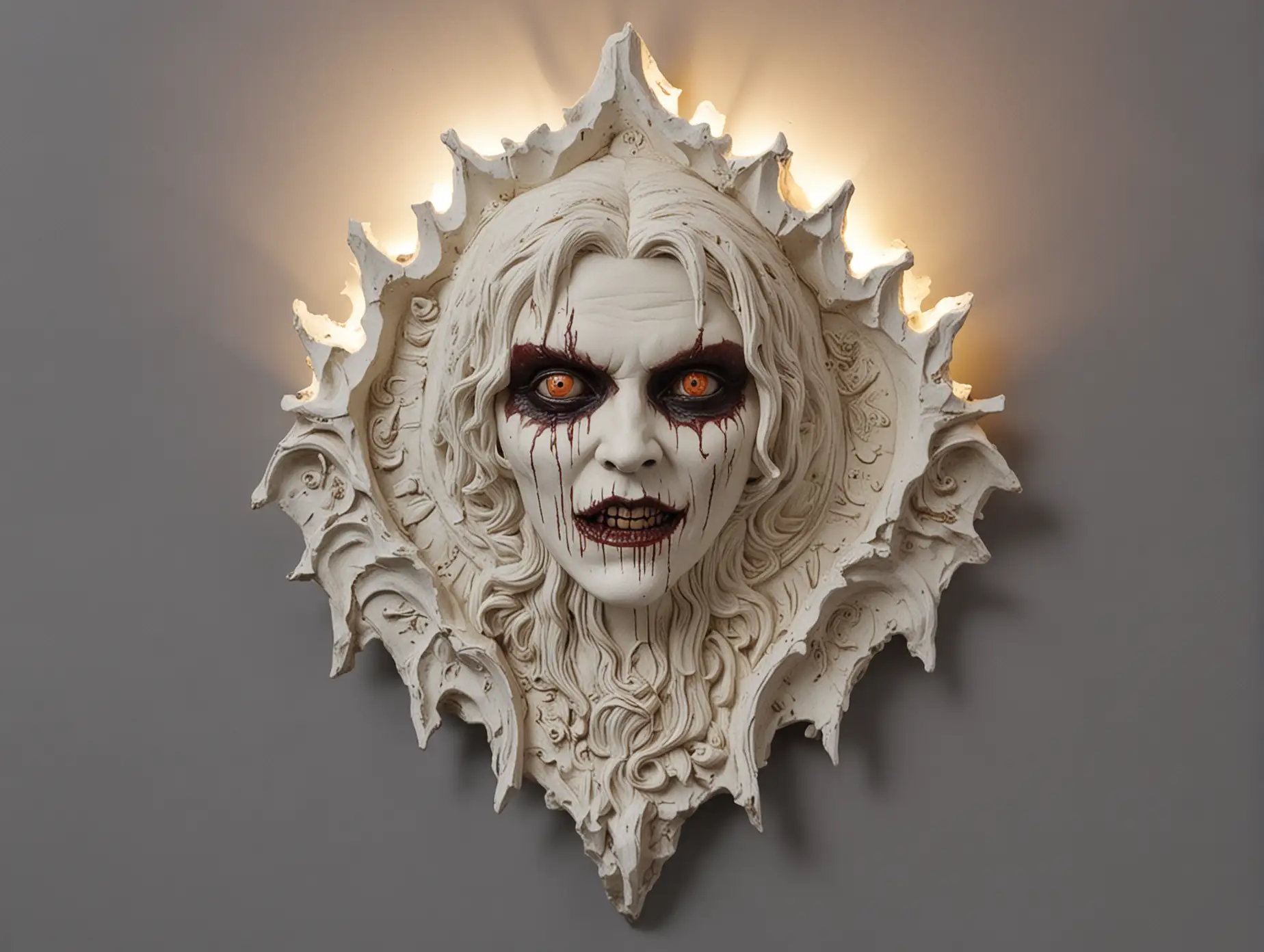 Gothic-Gypsum-Vampire-Wall-Lamp-in-a-Haunted-Castle-Setting