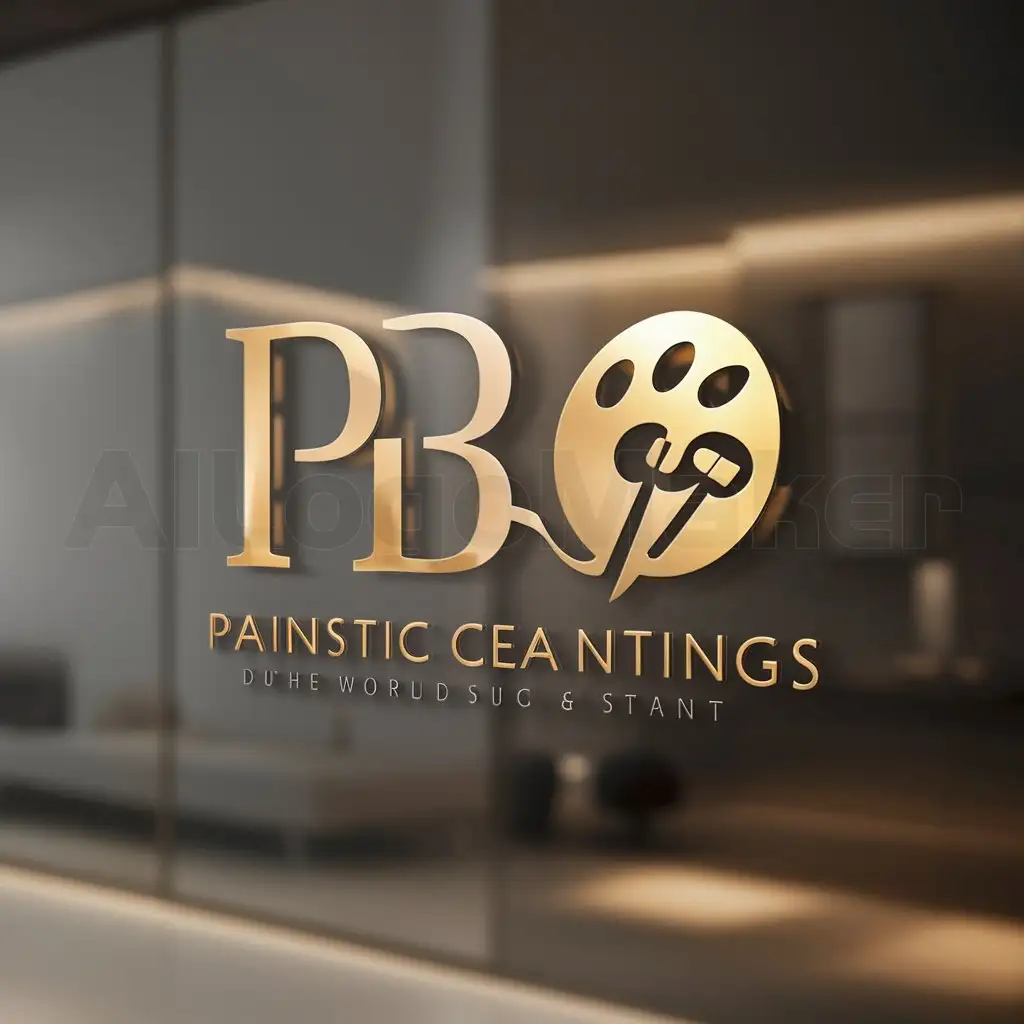 a logo design,with the text "PB", main symbol:paintings, artist, arts,Moderate,clear background