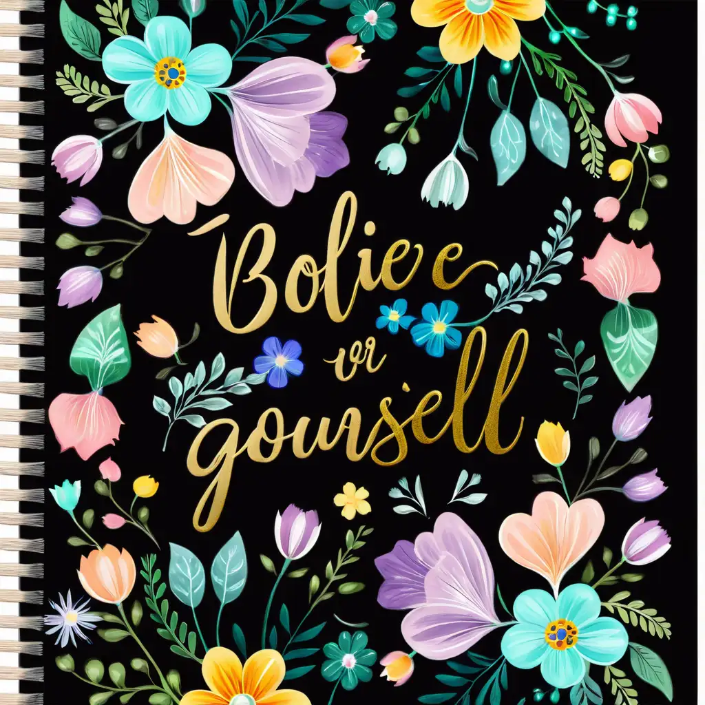 Colored page with beautiful painted flowers