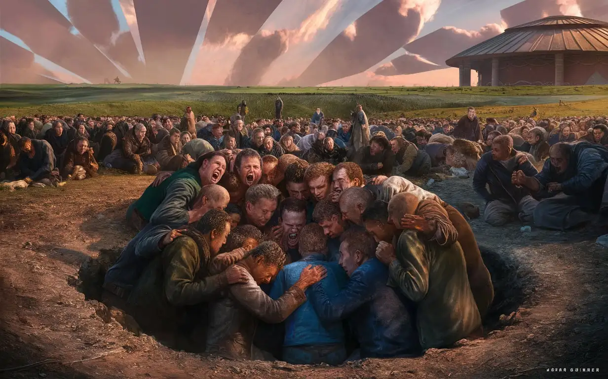 Circle-of-Desperate-Men-Praying-Under-Giantess-Dome-Cinematic-Concept-Art