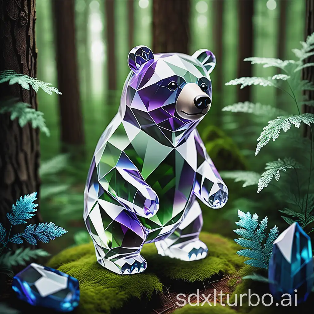 oso de cristal en el bosque
