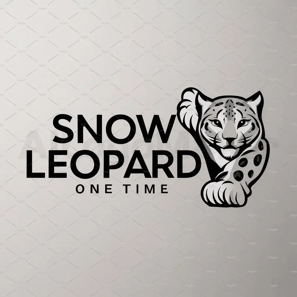 a logo design,with the text "snow leopard", main symbol:one time,Moderate,clear background