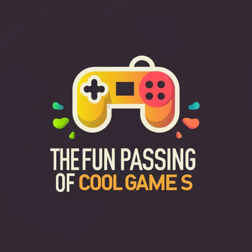 a logo design,with the text "The fun passing of cool games", main symbol:game joystick,Moderate,be used in Others industry,clear background