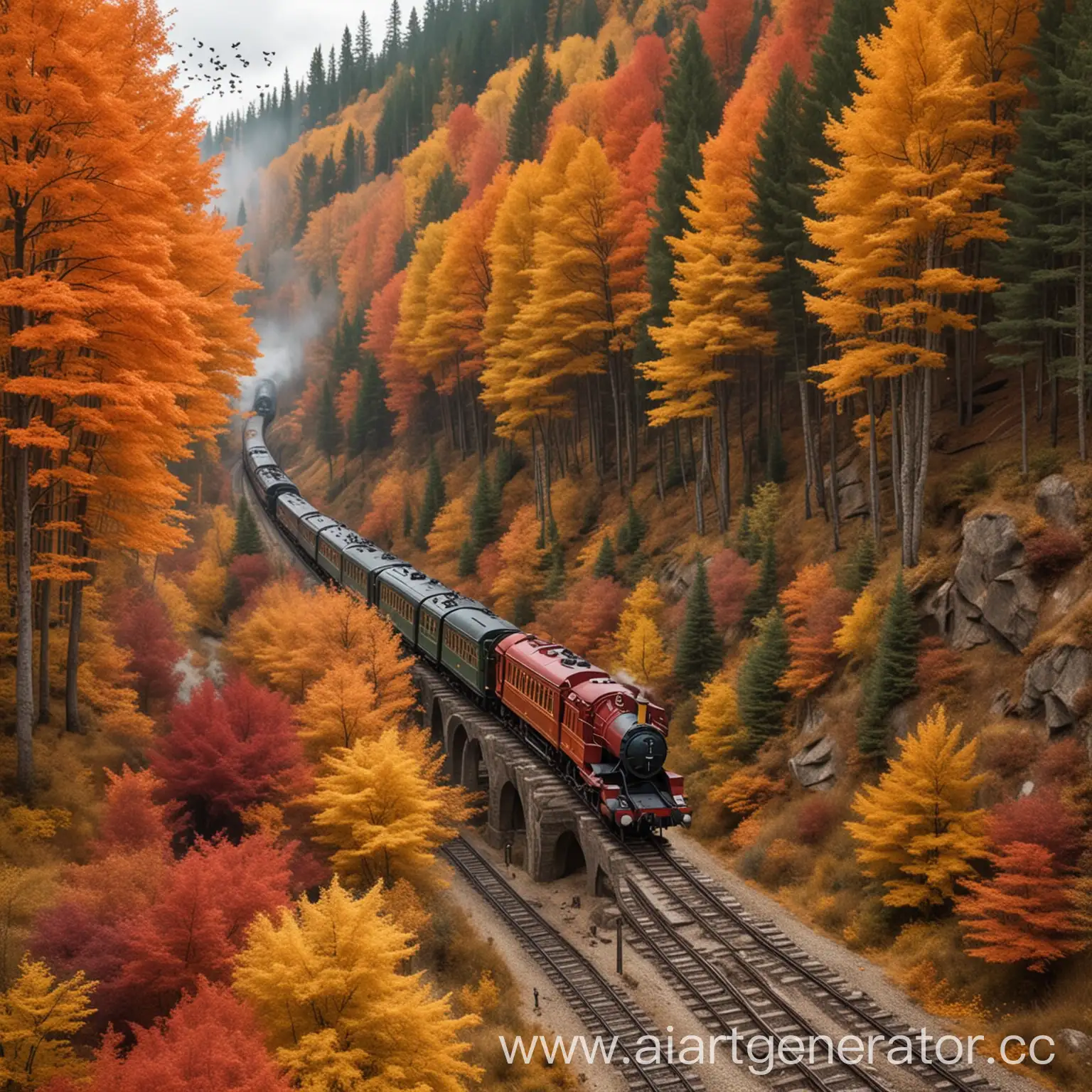 Magical-Train-Journey-Through-Autumn-Forest-with-Harry-Potter-and-Ron-Weasley
