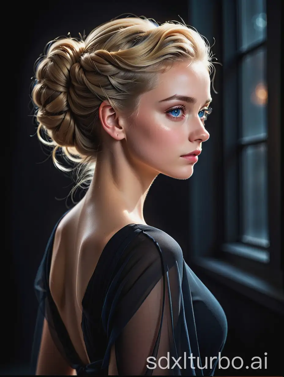 Serene-Portrait-of-a-Blonde-Woman-in-Classic-Black-Dress
