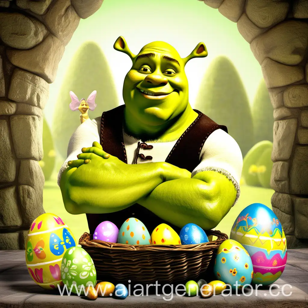 Shrek-Celebrates-Easter-with-Colorful-Eggs