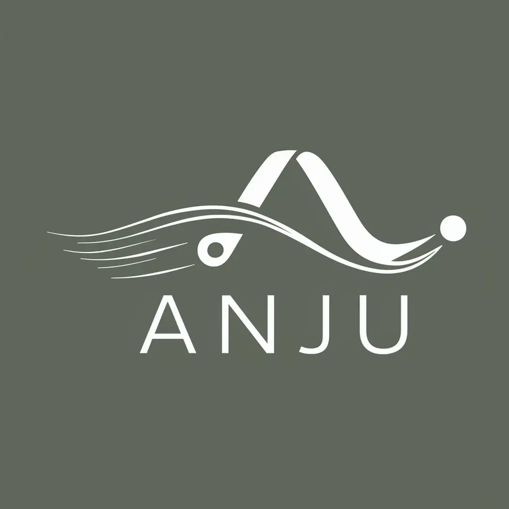 a logo design,with the text "Anju", main symbol:Letter fusion: Design the first letter 'A' of 'Anyu' and the letter 'Y' into a smooth graphic, for example, let the lines of 'Y' extend to form an 'A' shape, or make the combined part look like a connection point or a link symbol. Dynamic effect: Consider adding dynamic elements, such as lines flowing into a waveform, symbolizing the dynamics of technology and the connectivity of the internet.,Moderate,be used in Internet industry,clear background