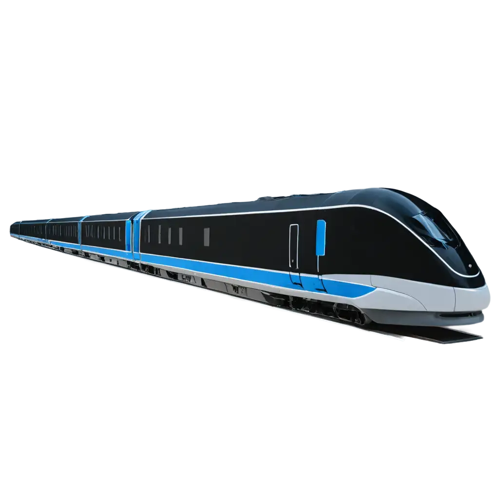 High-speed rail or hyperloop with dominant blue colour

