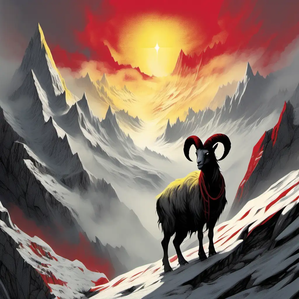 Climb the 'Mountains of Mystery' with the great [snowgoat] where peaks shrouded in [yellow] mists hide secrets, and [red] echoes call to those brave enough to discover the truth