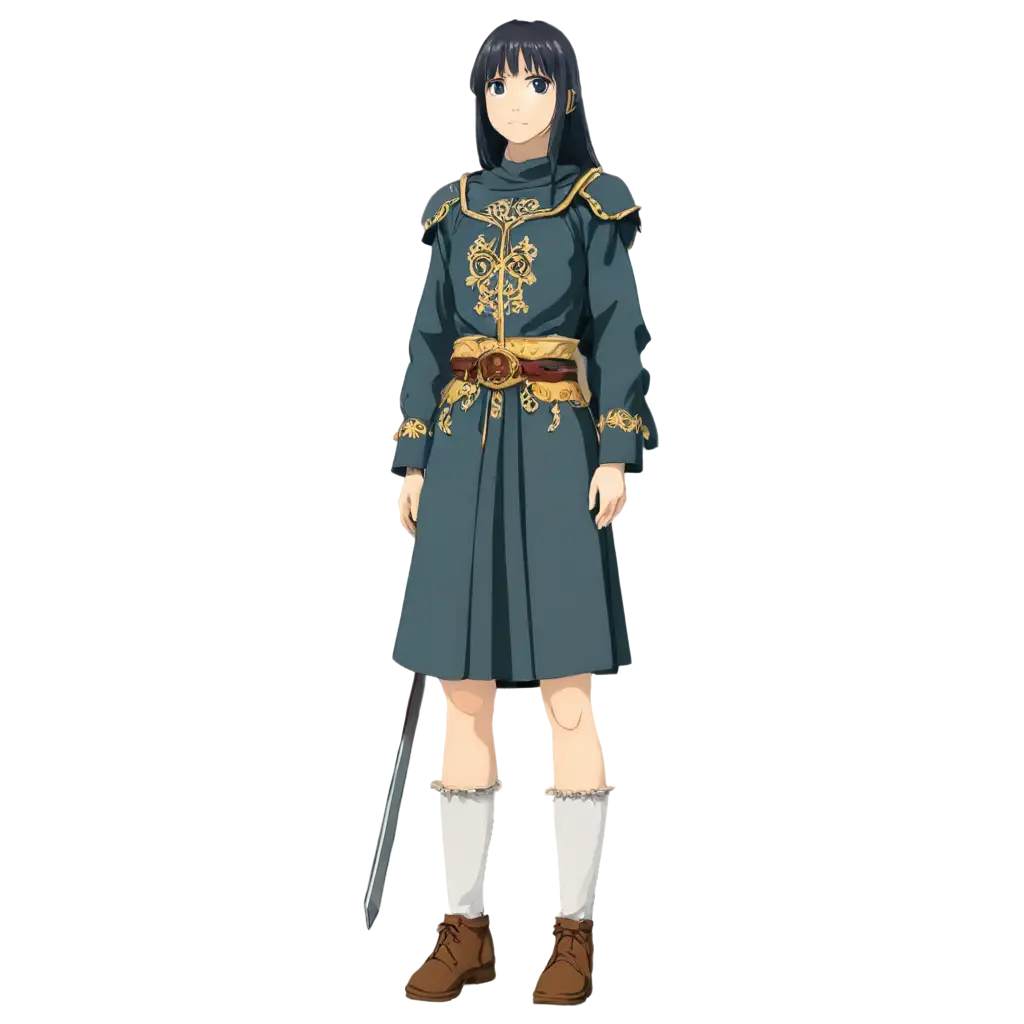 Standing-Medieval-Single-Human-Anime-Style-PNG-Captivating-Art-for-Fantasy-Enthusiasts