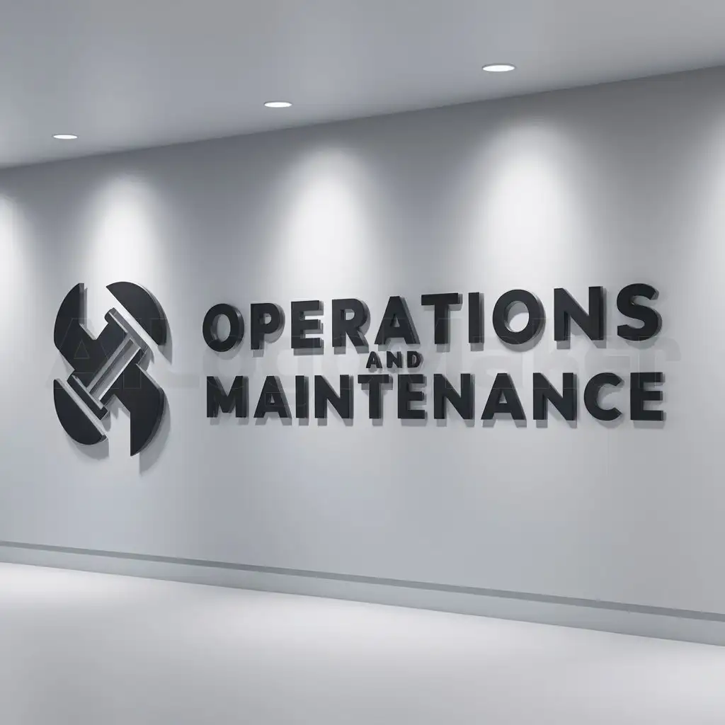 a logo design,with the text "operations and maintenance", main symbol:Maintenance,Moderate,be used in Construction industry,clear background