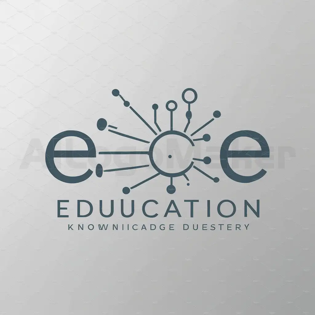a logo design,with the text "E C E", main symbol:electrons and communication symbols,complex,be used in Education industry,clear background
