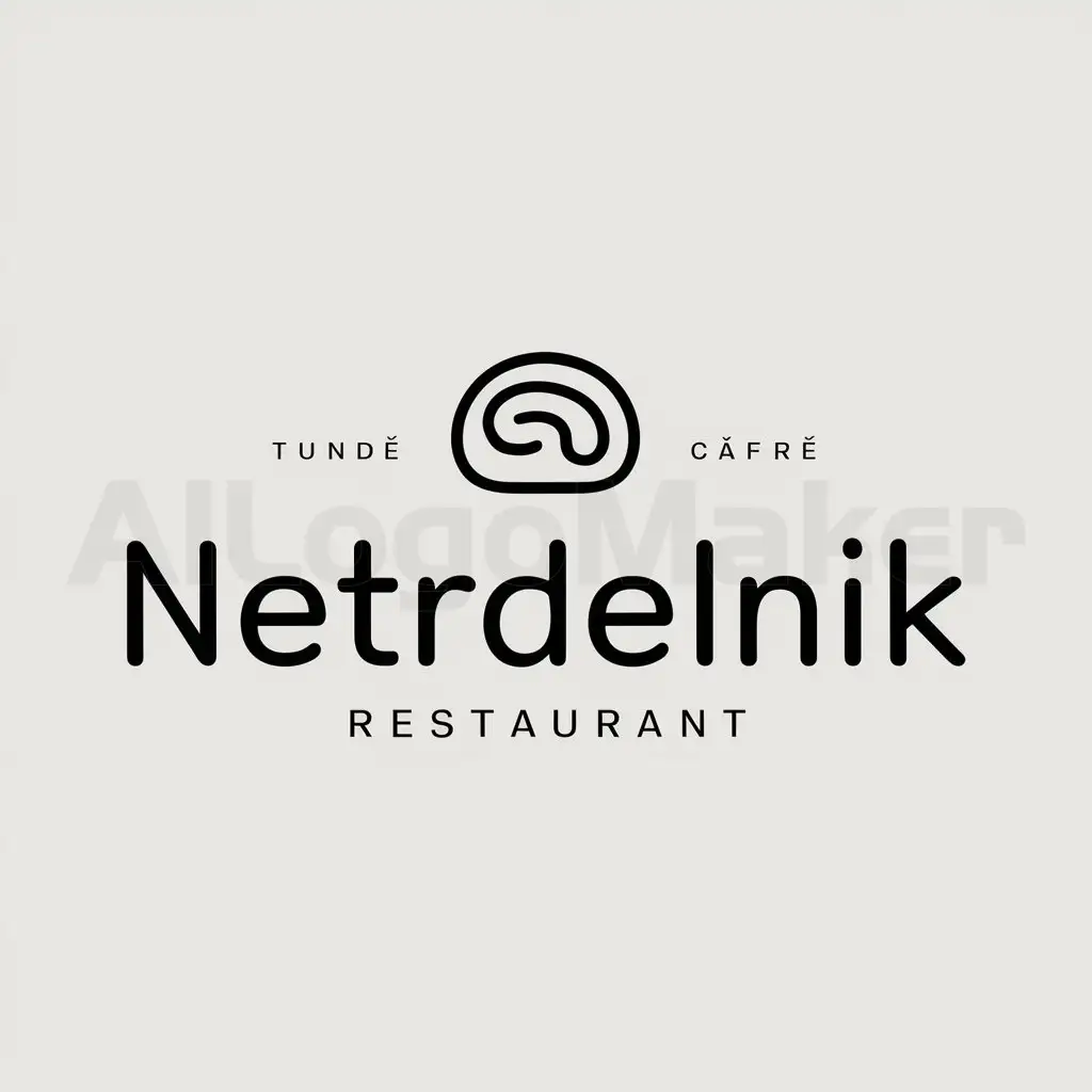 a logo design,with the text "netrdelnik", main symbol:trdelnik roll,Minimalistic,be used in Restaurant industry,clear background
