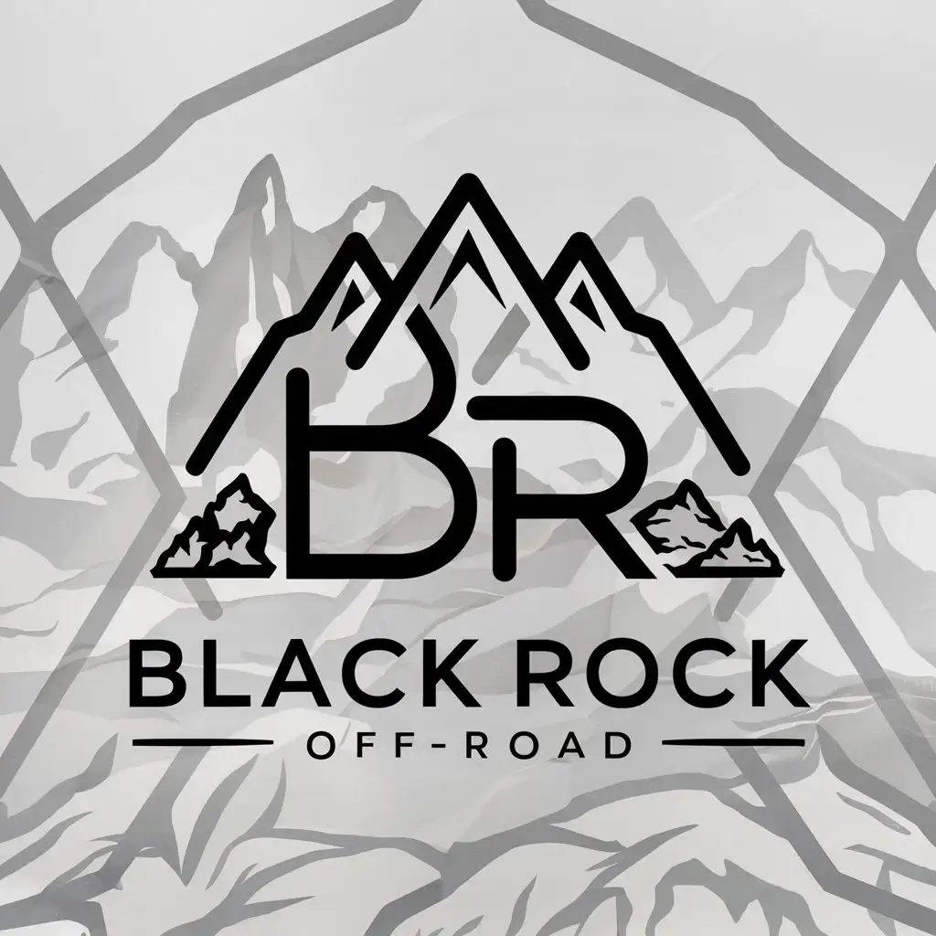 a logo design,with the text "Black Rock Off-Road", main symbol:Modern Black Logo for Wheel Center Cap. create a modern logo for the wheel center cap of a Off-Road wheel brand called 'Black Rock Off-Road'. ADD THE BLACK ROCK OFF-ROAD LOGO TO THE DESIGN! THE LOGO DESIGN IN CENTER CAP! Include in the cap logo design mountains, rocks, or any other shapes to make it more off-road look. Key Project Requirements:- Design a modern logo: The logo should be sleek, contemporary, and able to catch the eye.- Black color scheme: The logo needs to be predominantly black.- Incorporate relevant imagery: While I don't have a specific image in mind, the design should be related to cars or wheels in some way.,Moderate,be used in Off-Road wheel industry,clear background