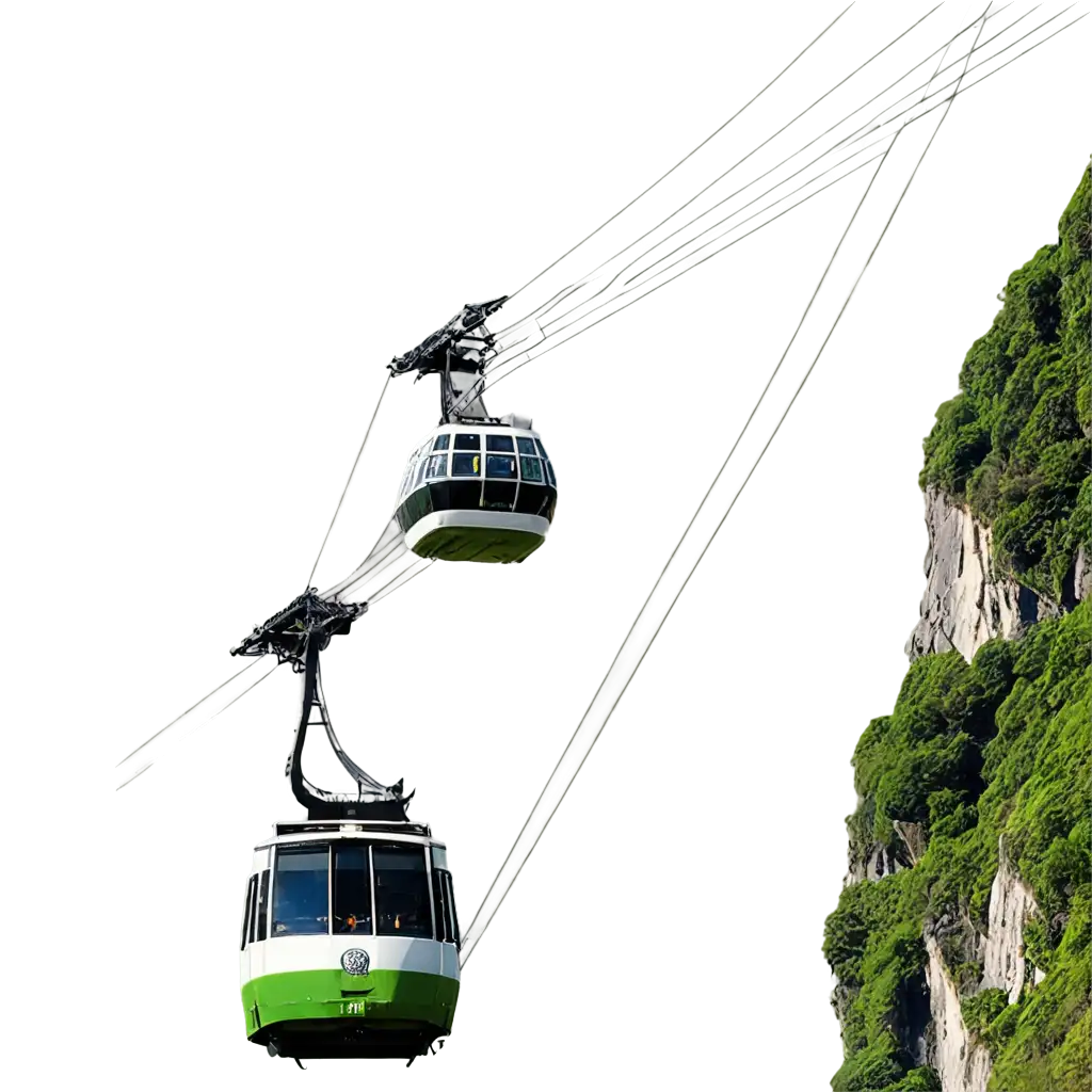 Stunning-PNG-Image-of-Morro-with-Cable-Car-in-Rio-de-Janeiro-Nature