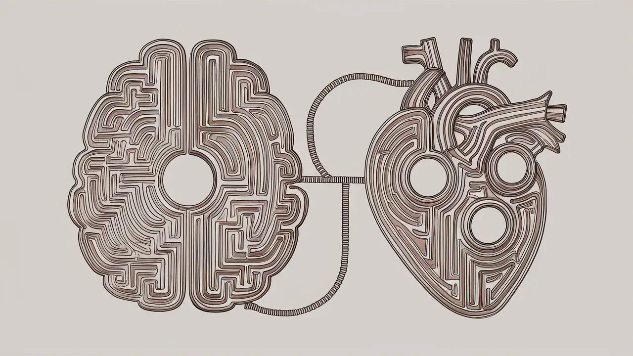 Aerial Illustration of Brain and Heart Mazes