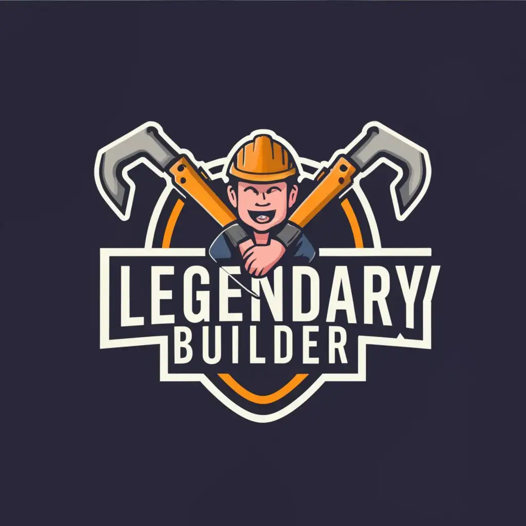 a logo design,with the text "Legendary Builder", main symbol:Legendary Builder,Moderate,be used in Games industry,clear background