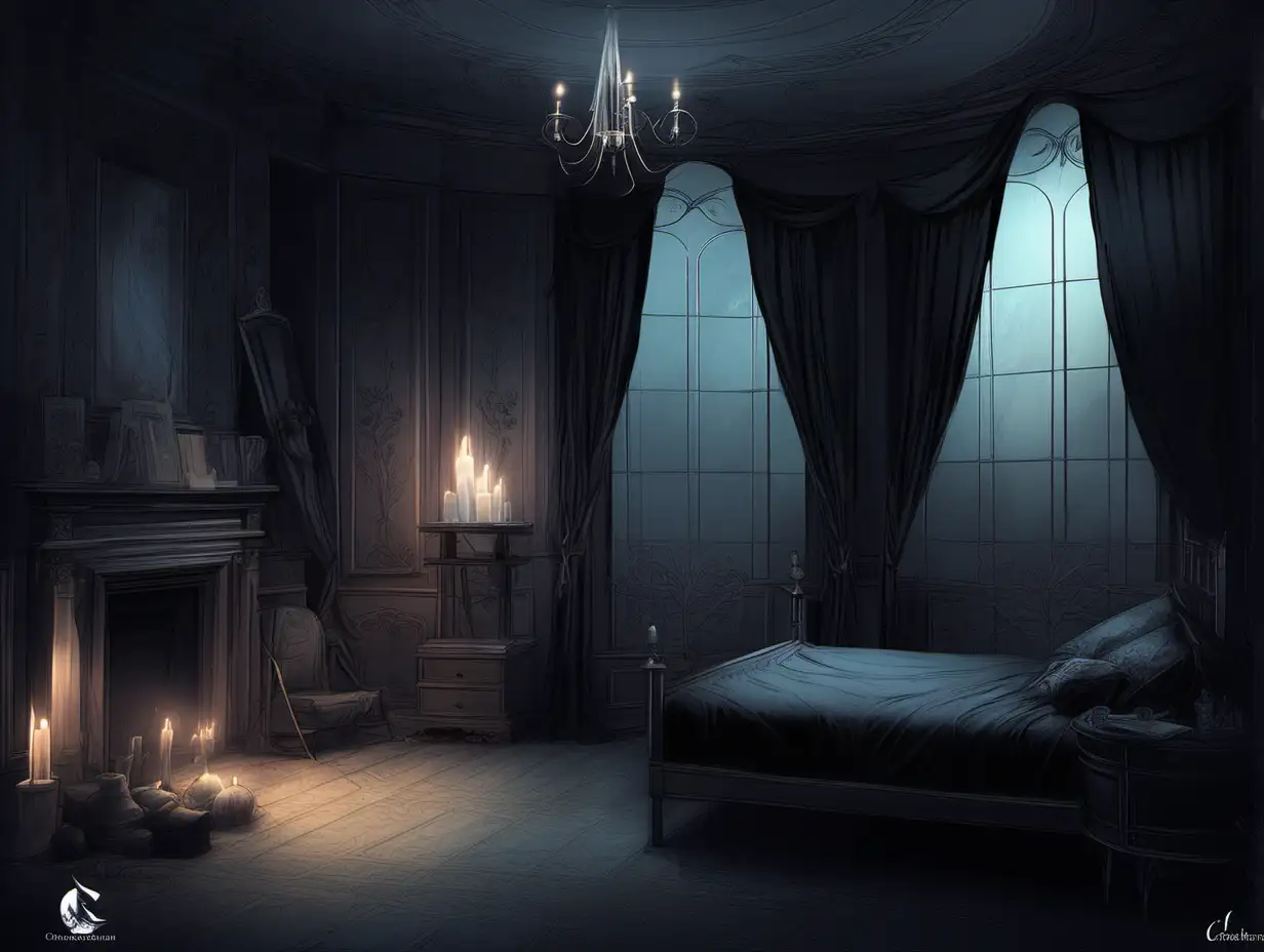 Mysterious-Dark-Fantasy-Room-by-Charlie-Bowater