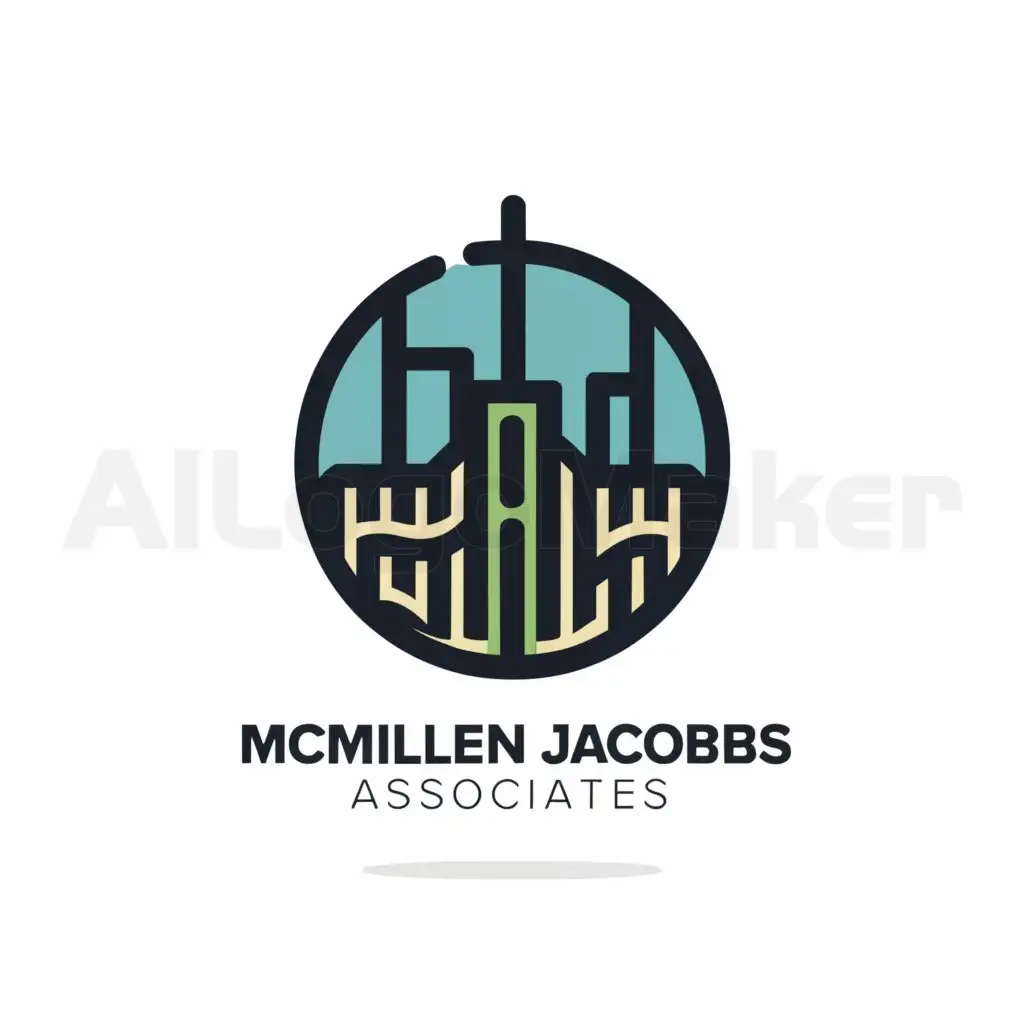 a logo design,with the text "McMillen Jacobs Associates", main symbol:design a t-shirt logo for Tunnel Shaft construction with NYC skyline on top and tunnel shaft beneath it,Minimalistic,be used in Construction industry,clear background