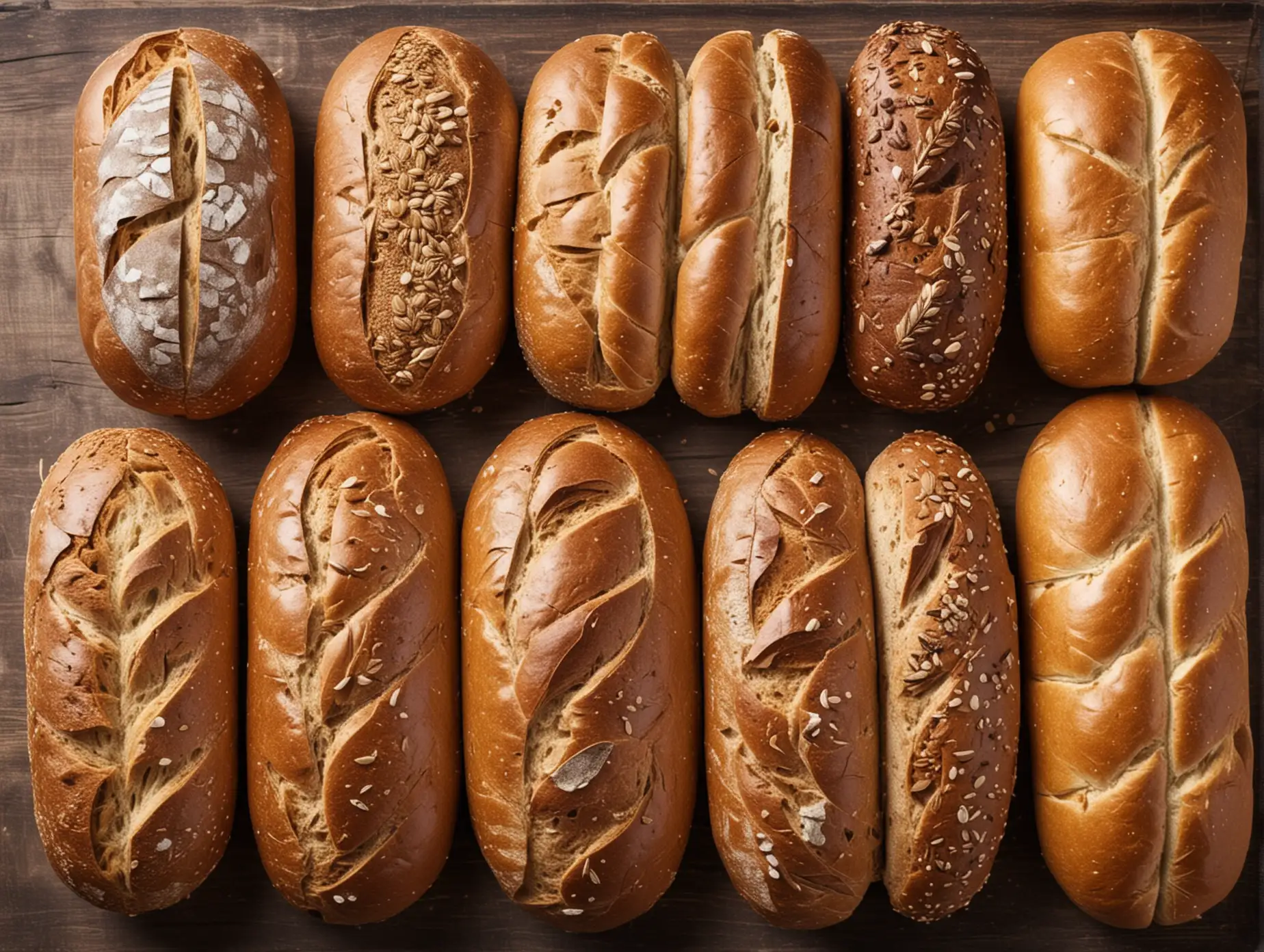 Assortment of Freshly Baked Bread Varieties