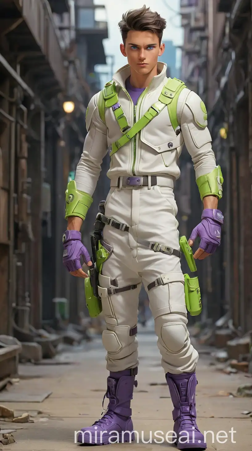 Adventurous Space Cowboy with Lime Green Accents and HighTech Gear