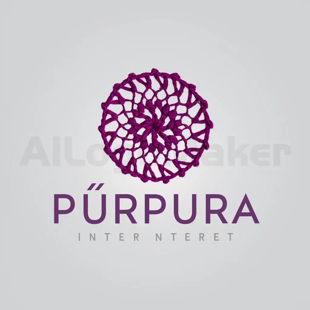 a logo design,with the text "Púrpura", main symbol:A crochet logo that contains purple as a base, is creative and attracts attention,Moderate,be used in Internet industry,clear background