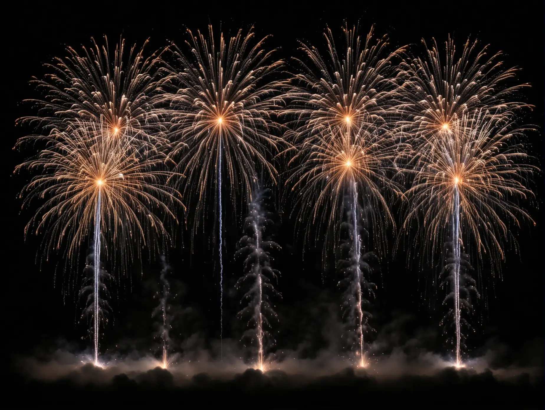 Mesmerizing Fireworks Display Against Dark Sky