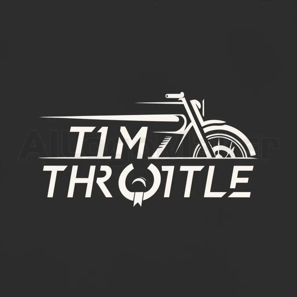 a logo design,with the text "Tim Throttle", main symbol:Motorcycle,Minimalistic,be used in Automotive industry,clear background