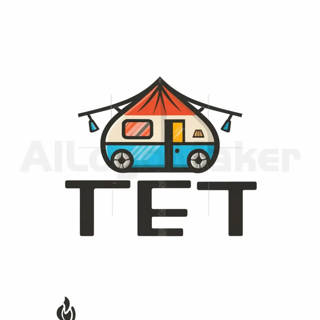 a logo design,with the text "test", main symbol:camping, tent, caravan,Moderate,be used in Travel industry,clear background