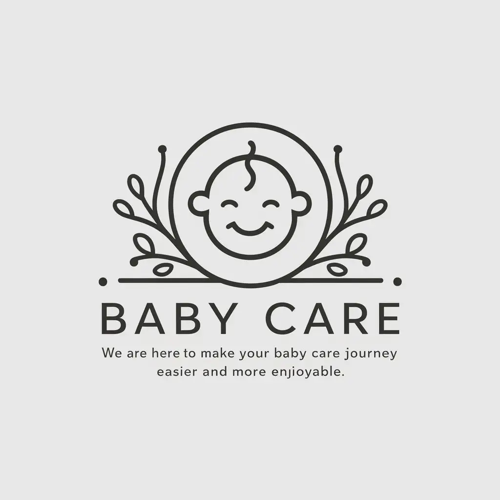 LOGO Design For Baby Care Simplistic Text with Symbol of Parental Care ...