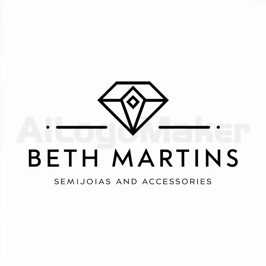 a logo design,with the text "Beth Martins Semijoias and Accessories", main symbol:a jewel with diamond,Moderate,be used in Retail industry,clear background