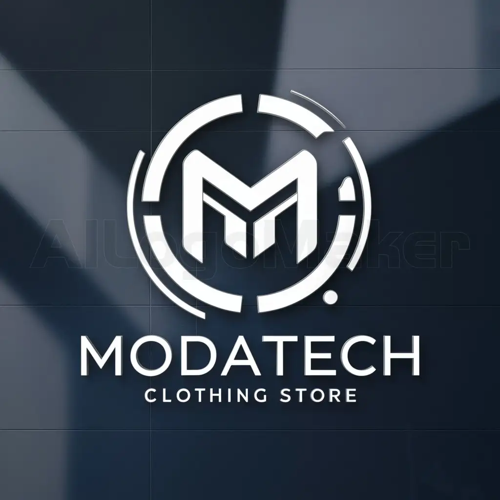a logo design,with the text "ModaTech", main symbol:logo for a modern clothing store with technology accessories without watermark please,complex,clear background