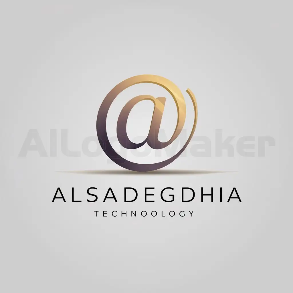 a logo design,with the text "AlsadegDhia", main symbol:@,Moderate,be used in Technology industry,clear background