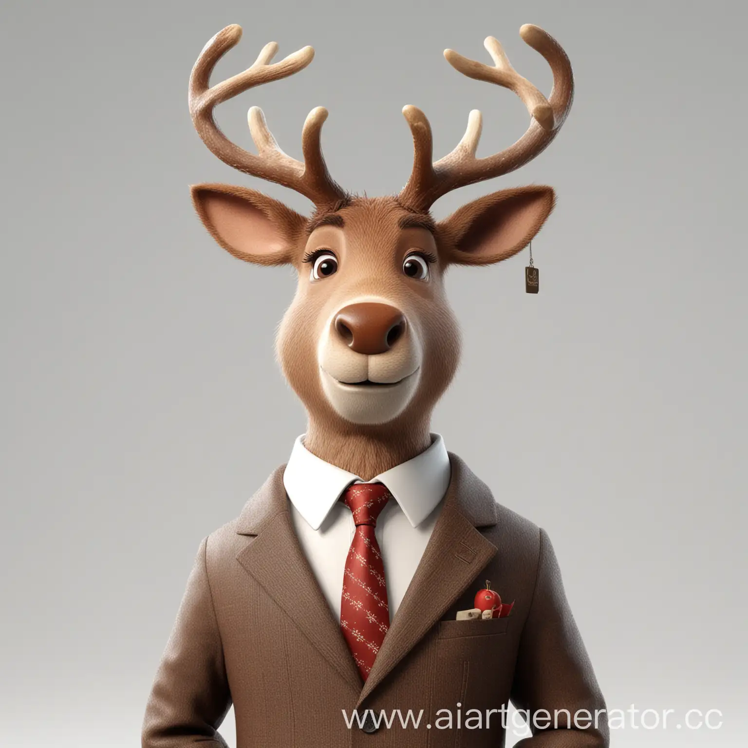 Business-Reindeer-Character-in-Simplified-Pixar-Style-on-White-Background