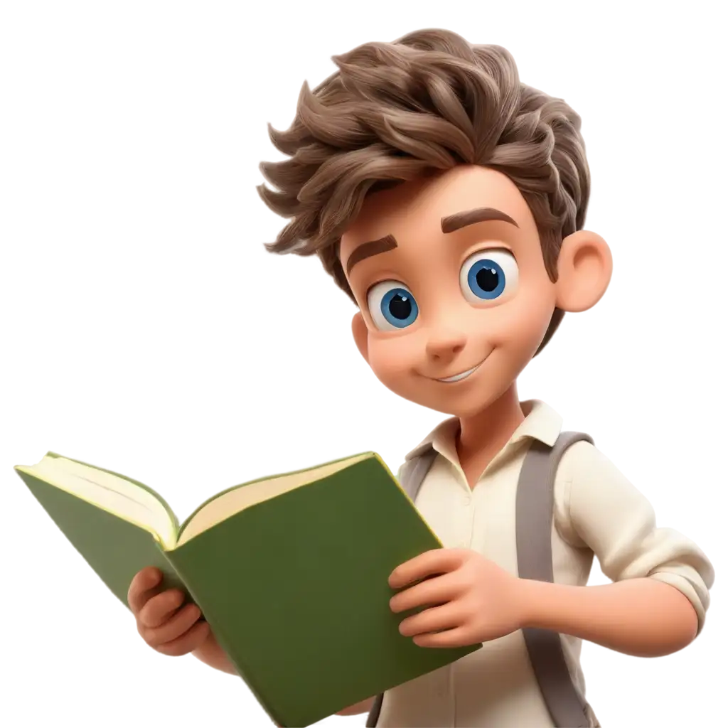 Toy-Boy-Reading-with-Magnifying-Glass-HighQuality-PNG-Image-for-Enhanced-Clarity