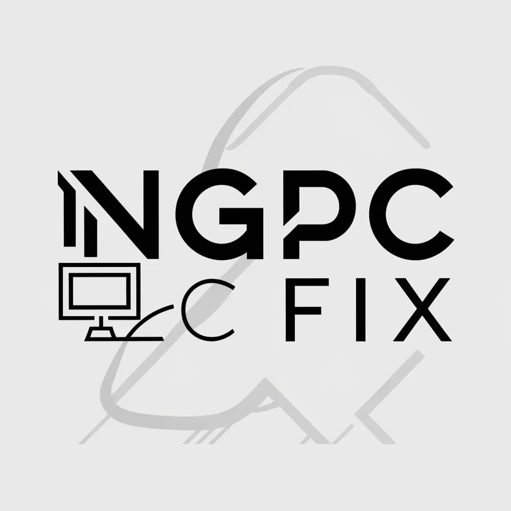 a logo design,with the text "NGPC", main symbol:PC Fix,Minimalistic,be used in Technology industry,clear background