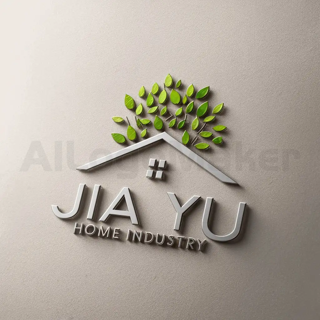a logo design,with the text "Jia Yu", main symbol:house tree green leaves,Minimalistic,be used in NATURE OF HOME industry,clear background