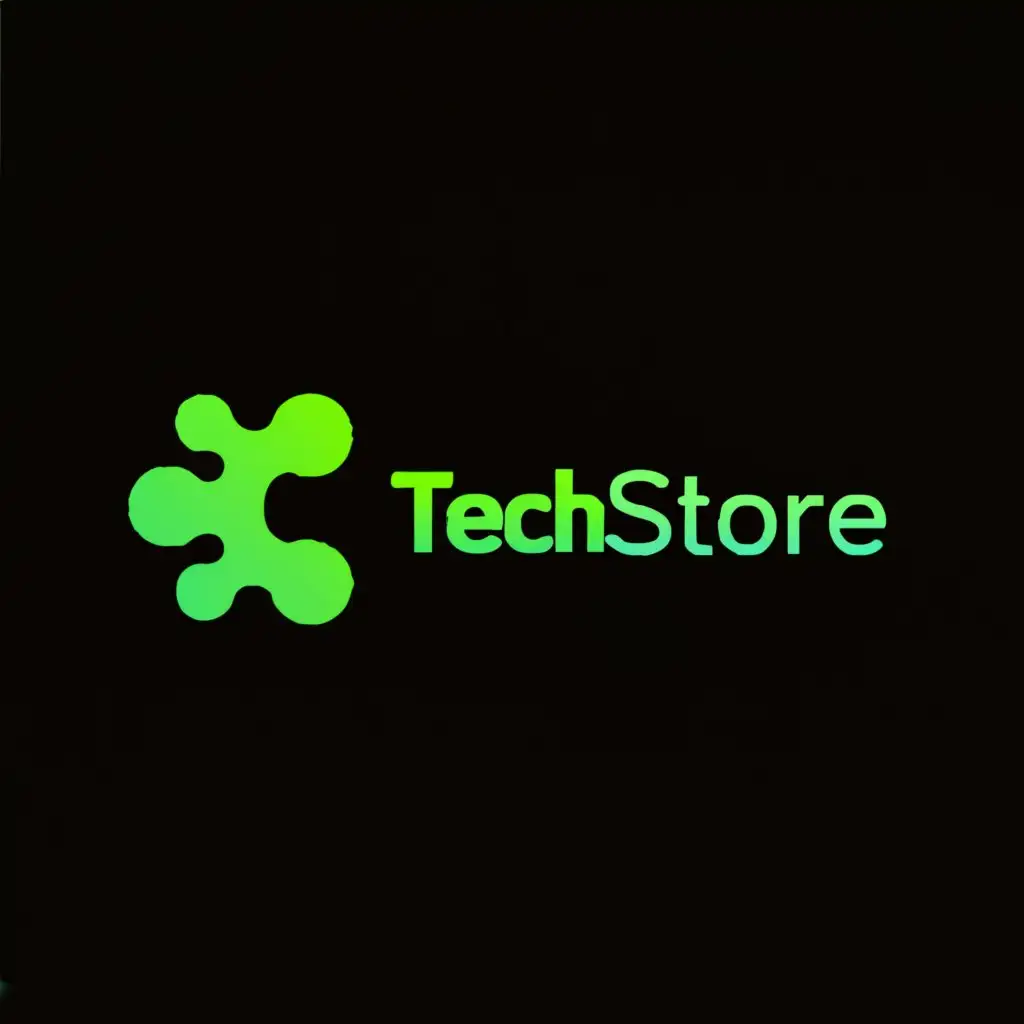 a logo design,with the text "TechStore", main symbol:The green color of the logo under the name,Moderate,be used in Others industry,clear background
