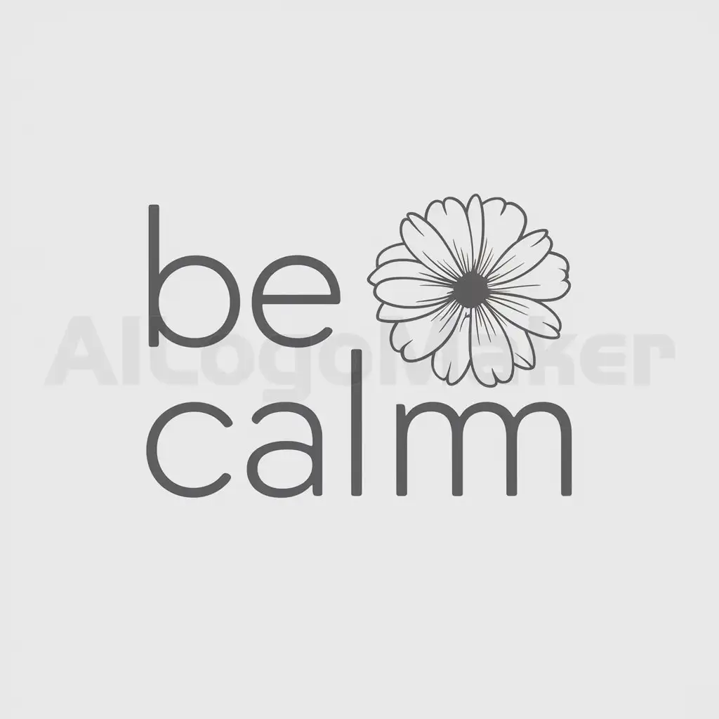 a logo design,with the text "Be calm", main symbol:Flower,Moderate,clear background