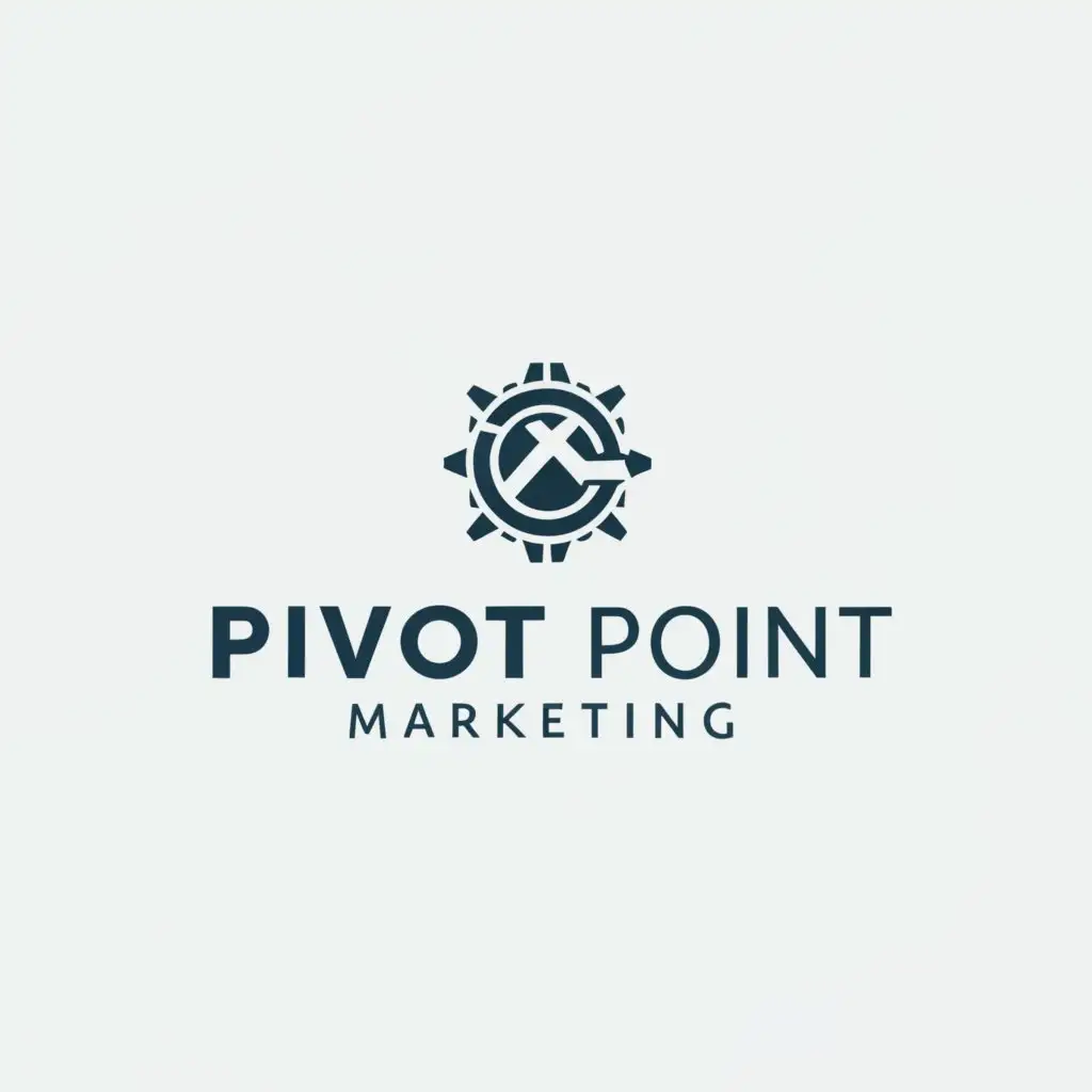 a logo design,with the text "Pivot Point Marketing", main symbol:arrow, compass, gear,Moderate,be used in Internet industry,clear background