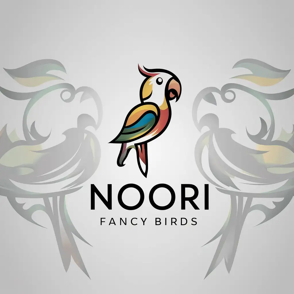 LOGO-Design-For-Noori-Fancy-Birds-Colorful-Parrot-Symbol-for-Animals-Pets-Industry