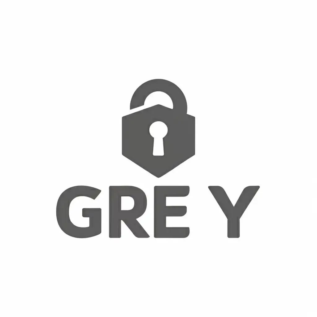 a logo design,with the text "Grey", main symbol:lock,Minimalistic,clear background